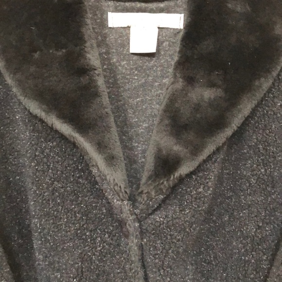 BC CLOTHING COMPANY PETlTE FLEECE DRESS JACKET WITH FAUX FUR COLLAR - Picture 9 of 11